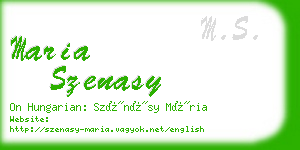 maria szenasy business card